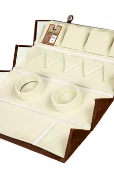 atorakushon Velvet Brown Jewellery Storage Box Earring Wardrobe Organizer Necklace Mix folder For Women