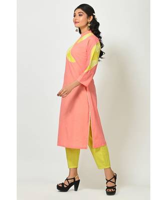 Pink Dola Silk Printed Quarter Sleeves Womens Straight Pant Set 2