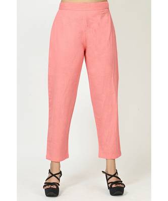 Violet Cotton Embroidered Quarter Sleeves Womens Straight Pant Set 5