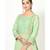 Deep Pista Green Cotton Lacd Work Quarter Sleeves Womens Straight Pant Set