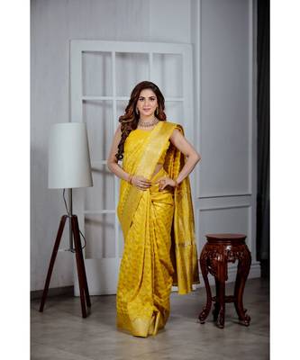 Shraddha Arya Designer Yellow Party Art Silk Saree 3