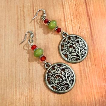 Green agate earrings 1