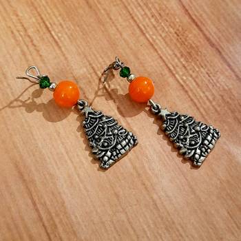 Orange agate earrings 1
