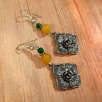 Yellow agate earrings 1