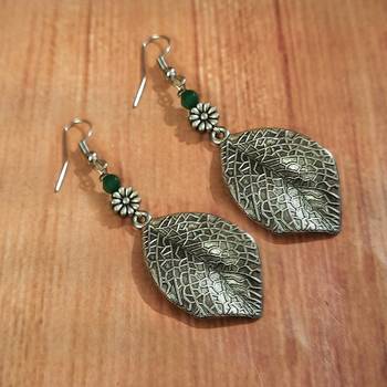 Green agate earrings 1