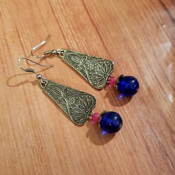 Purple agate earrings 1