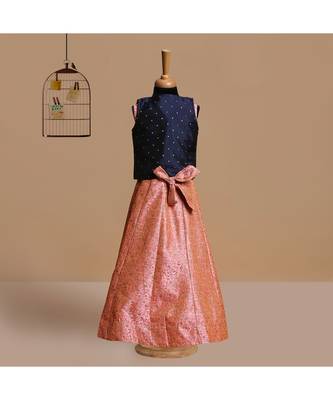 silk_blend blue embroidered   Gown and   Jacket 2