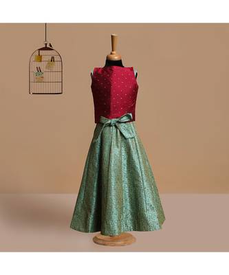 silk_blend maroon embroidered   Gown and   Jacket 2