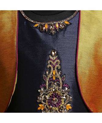 silk_blend blue embroidered   Gown and   Jacket 3