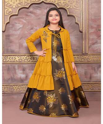 silk_blend gold embroidered   Gown and   Jacket 1