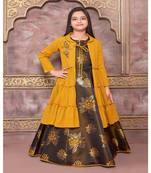 silk_blend gold embroidered   Gown and   Jacket