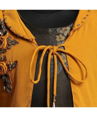 silk_blend gold embroidered   Gown and   Jacket 3