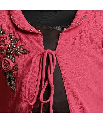 silk_blend pink embroidered   Gown and   Jacket 3