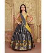 silk_blend gold embroidered   Gown and   Dupatta