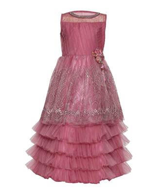 satin purple embroidered   Gown 2