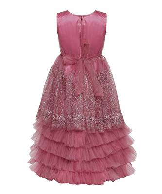 satin purple embroidered   Gown 3