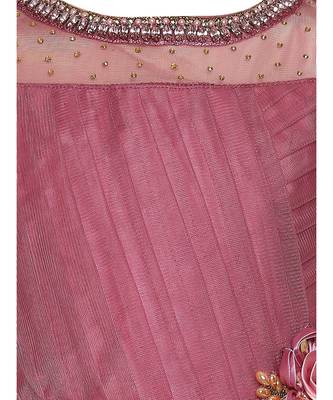 satin purple embroidered   Gown 4
