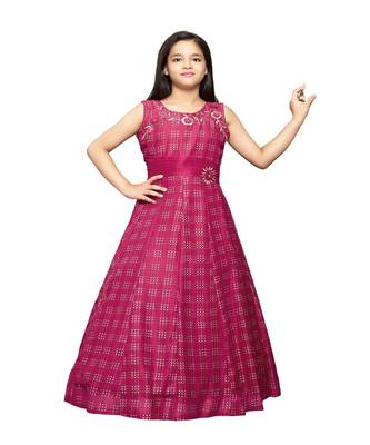 satin pink embroidered   Gown 1