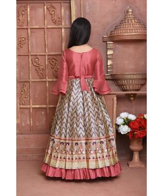 silk_blend brown embroidered   Gown 3