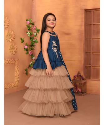 silk_blend blue embroidered   Gown 1