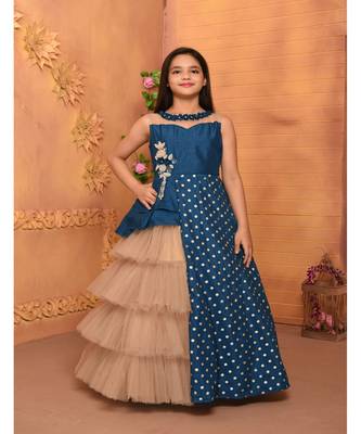 silk_blend blue embroidered   Gown 3