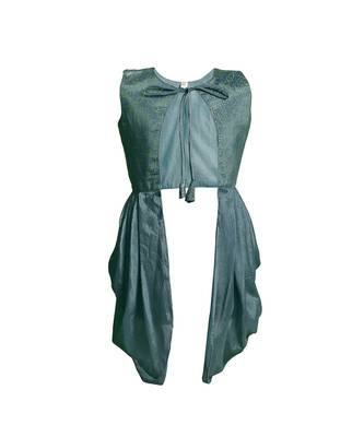 satin blue embroidered   Gown and   Jacket 6