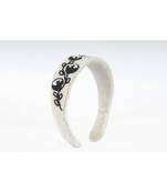 Monochrome Flower Beaded Headband