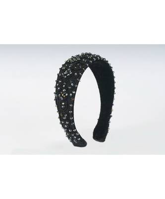 Ebony Elegance Beaded Headband 2
