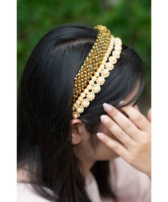 Golden Diva Beaded Headband 1