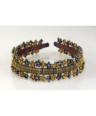 Golden Onyx Beaded Headband 1
