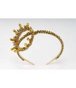 CHOKO Monarch's Gold Embellished Crown Hairband - Handcrafted