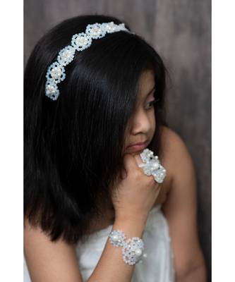 Blooming Ivory Headband, Ring and Bracelet Set 2