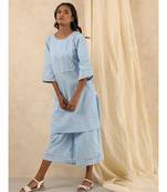 blue plain cotton kurtis