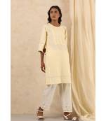 beige plain cotton kurtis