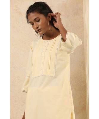 beige plain cotton kurtis 2
