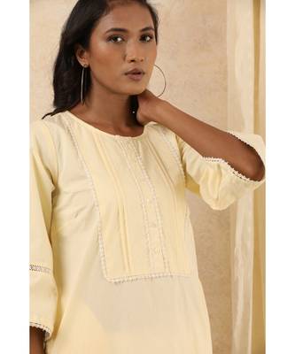beige plain cotton kurtis 4