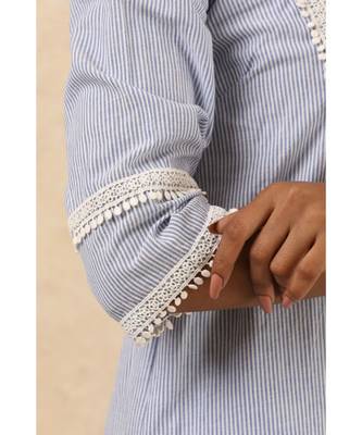 blue plain cotton kurtis 4