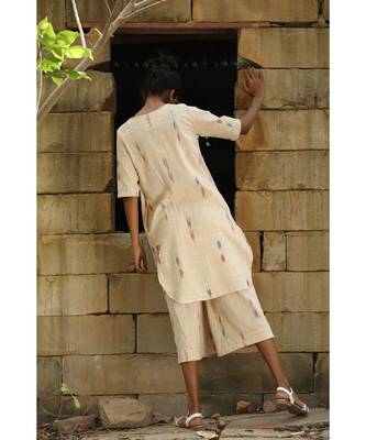 beige plain cotton kurtis 4