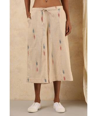 beige plain cotton kurta sets 4