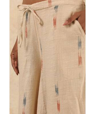 beige plain cotton kurta sets 5