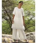 white plain linen kurtis