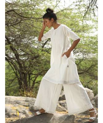 white plain linen kurtis 3