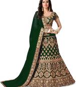 Green  Designer Partywear Embroidered Work Satin  Material Lehenga Choli