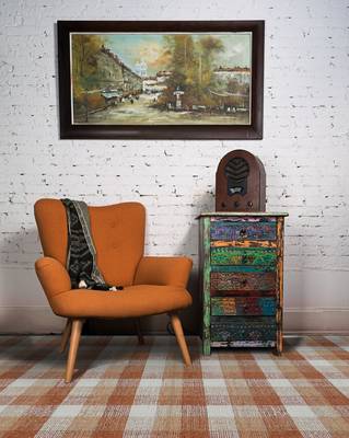Orange Hand Tufted Modern Area Rug 3.6X5.6 feet 4