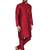 Red embroidered art silk kurta-pajama