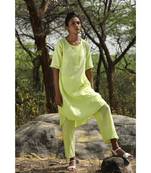 yellow plain cotton kurtis