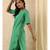 green plain linen kurtis