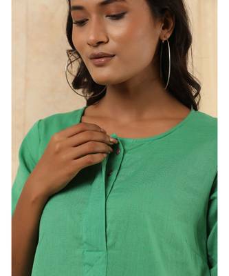 green plain linen kurtis 5