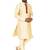 Beige embroidered art silk kurta-pajama