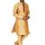 Gold embroidered art silk kurta-pajama